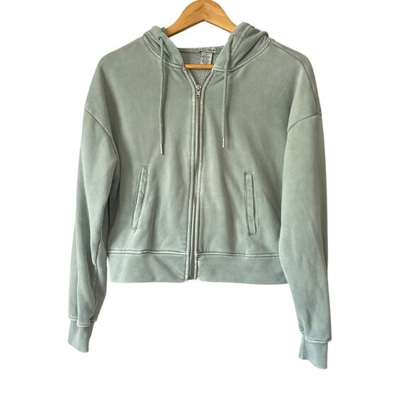 Better Together🌿Sherpa Lined Zip Up Hoodie Sweatshirt Women’s Medium Sage Green - Picture 1 of 10
